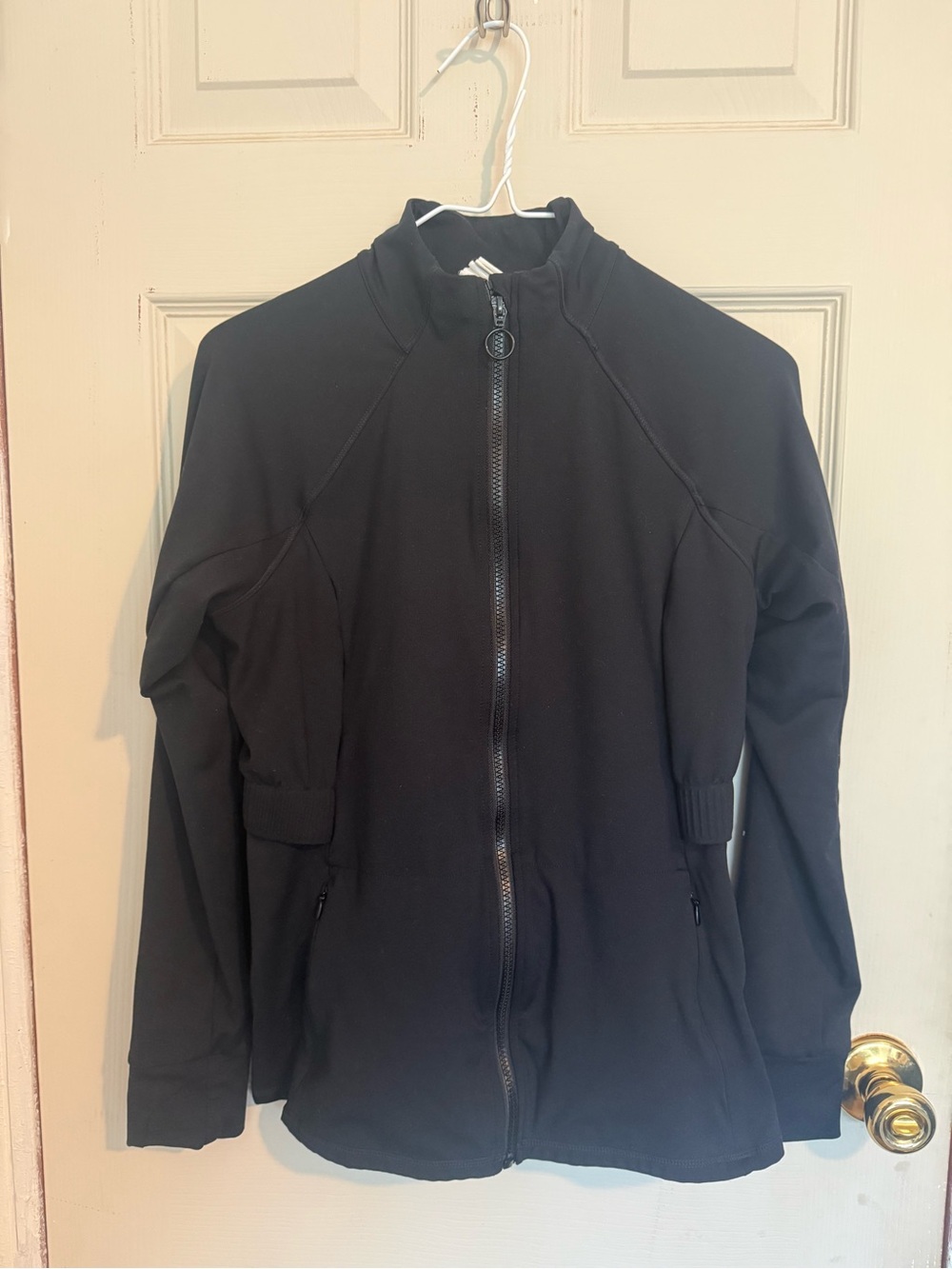 Fabletics Black Zip-Up Cowl Neck Sweater